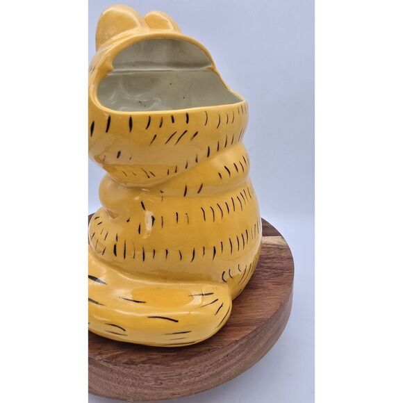 VTG Garfield Hand Painted Ceramic Cookie Jar / Planter ( Personalized Grant ) - Picture 11 of 12